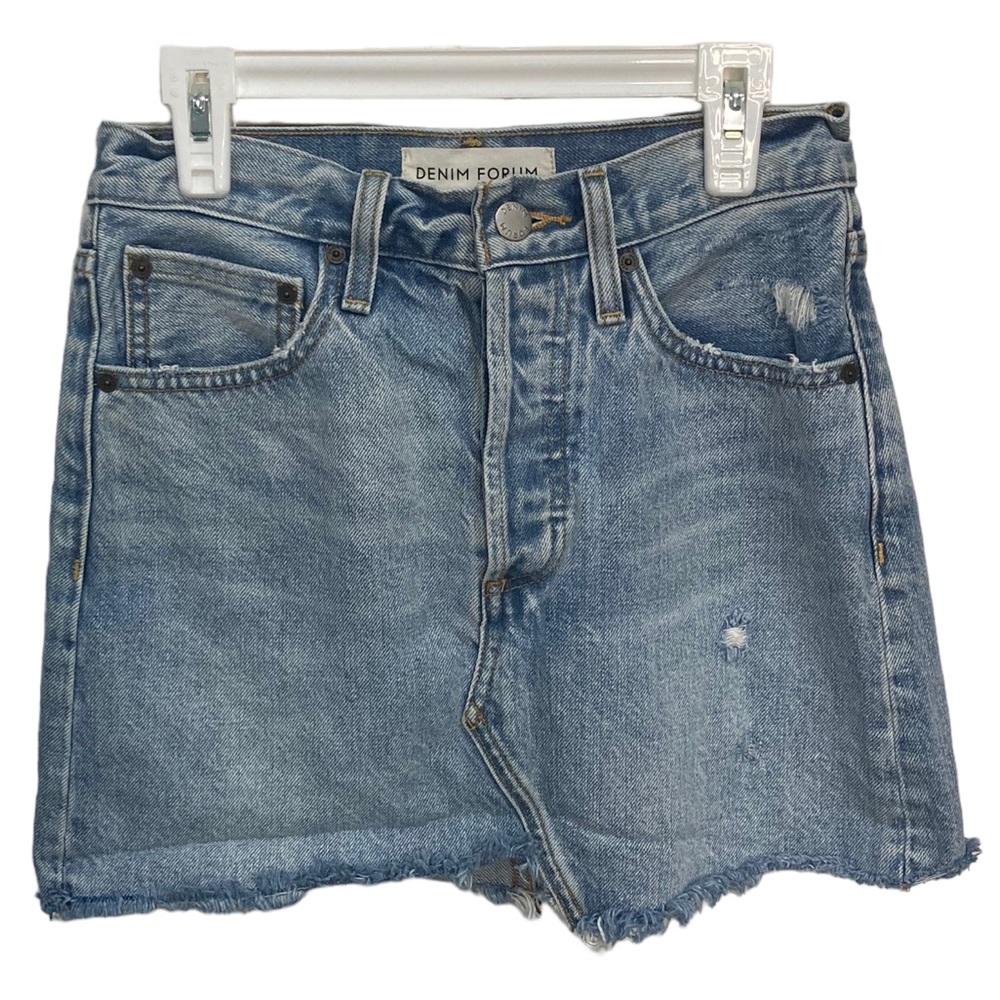 Denim Forum The Edie Mini‎ Jean Skirt Size 24 Button Fly